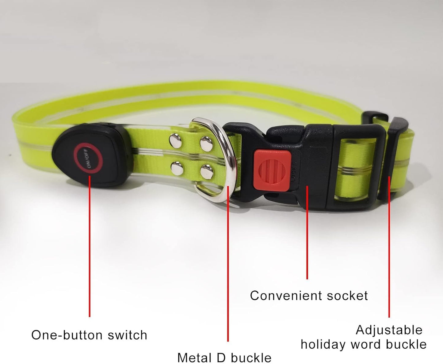 Led Light Up Dog Collar and Leash for Night Time Walking Glow in The Dark Dog Leashes and Collars Set Waterproof Rechargeable