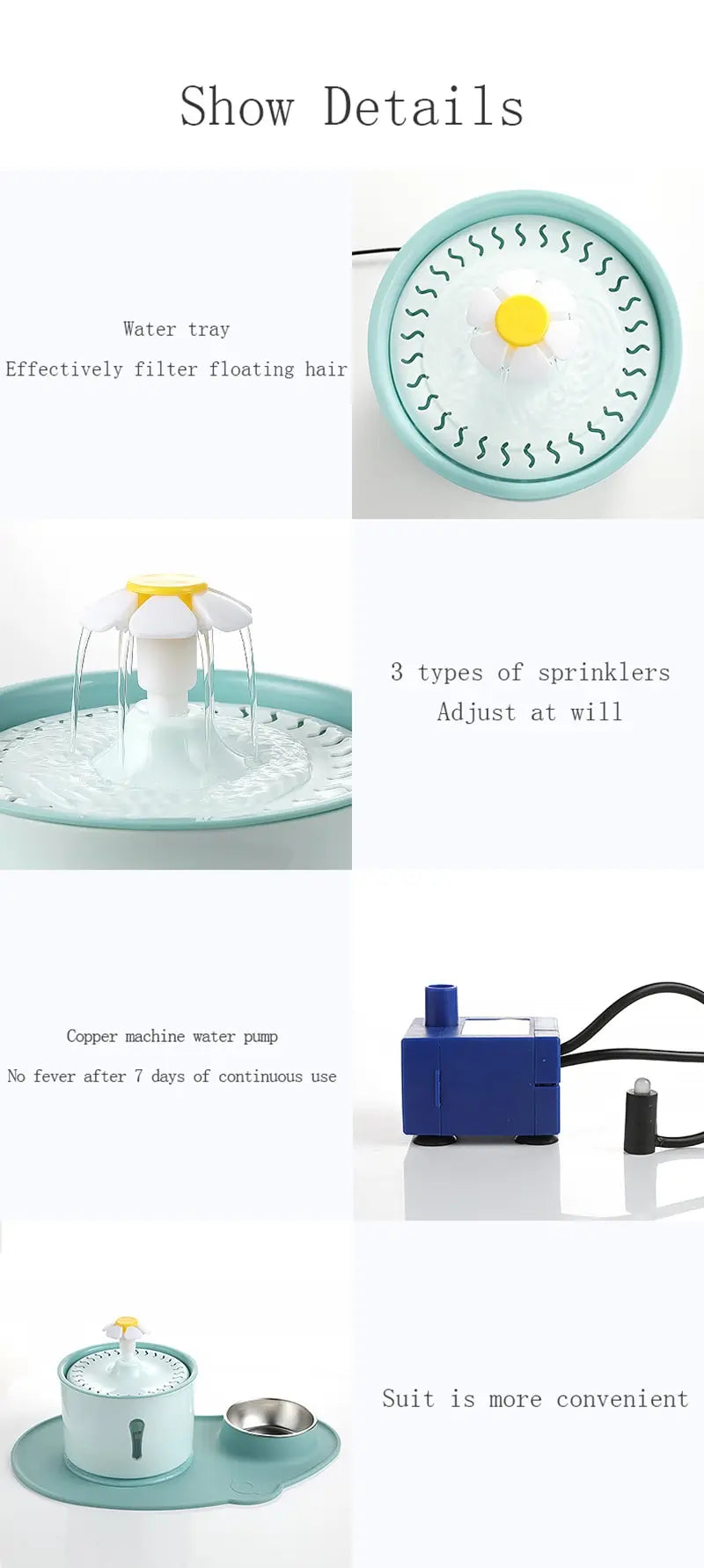 2.4L Cat Water Dispenser | LED Light & Smart Filtration