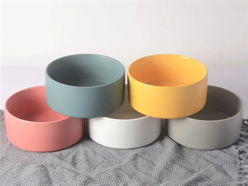 Premium Ceramic Cat Bowl | Wooden Base | Stylish & Functional!