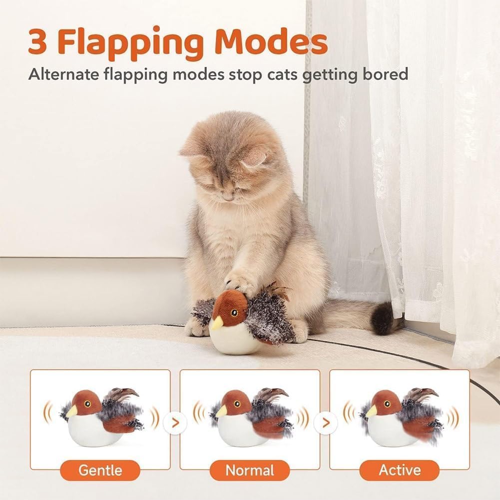 Chirping Bird Cat Toy Flapping Wings, Flapping Bird Cat Toy, Simulated Chirping Bird Cat Toy, Cat Bird Toy Flapping