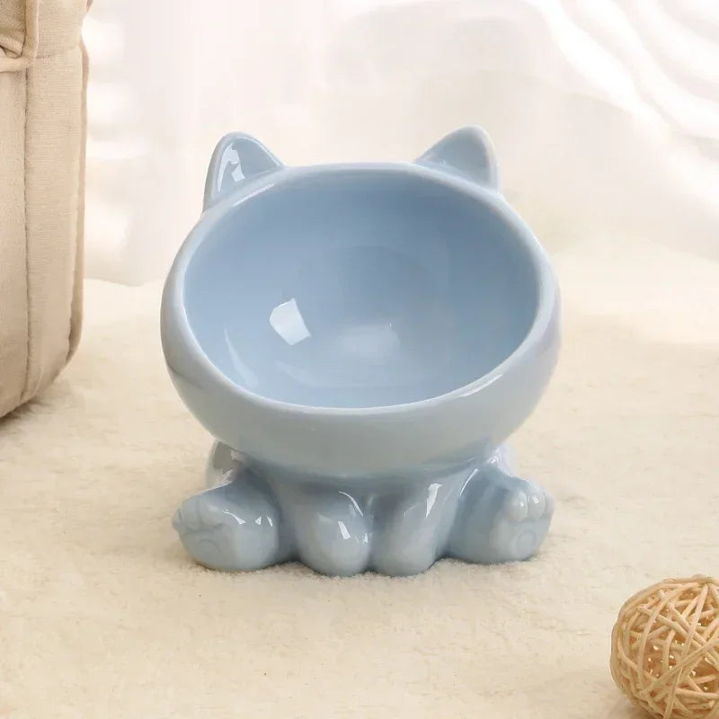 Ceramic Cat Bowl |Elevated Design for Better Posture