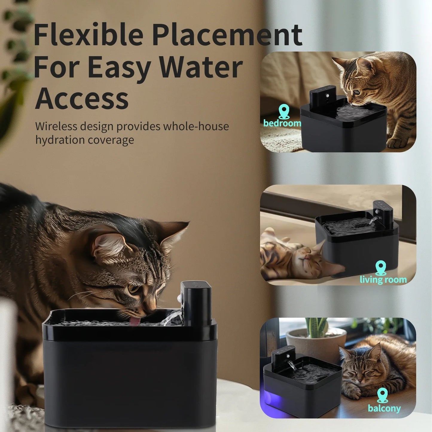 Automatic Cat Water Fountain | Wireless & Quiet Hydration