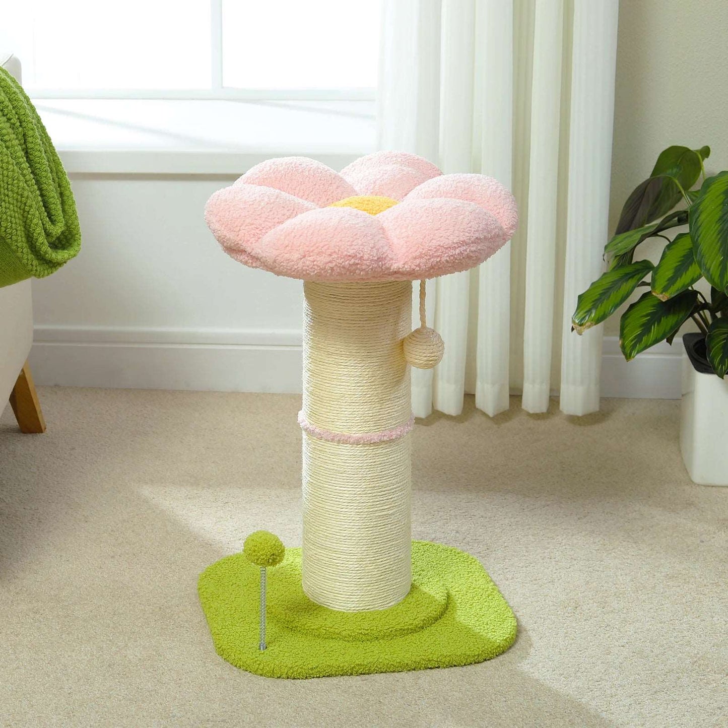 Flower Cat Scratching Post | Adorable & Durable with Sisal Posts