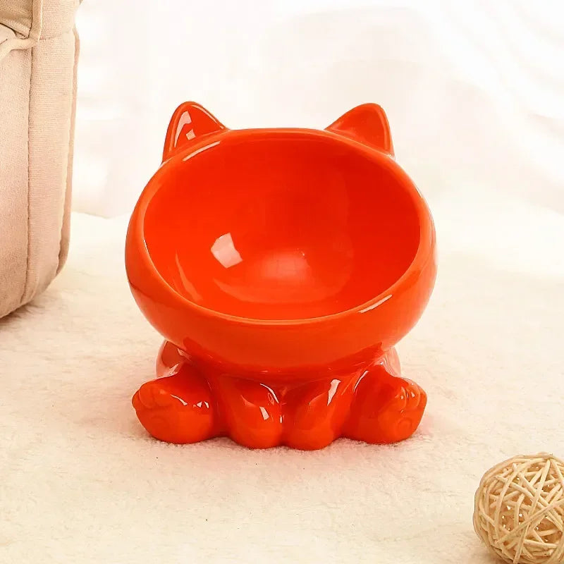 Ceramic Cat Bowl |Elevated Design for Better Posture