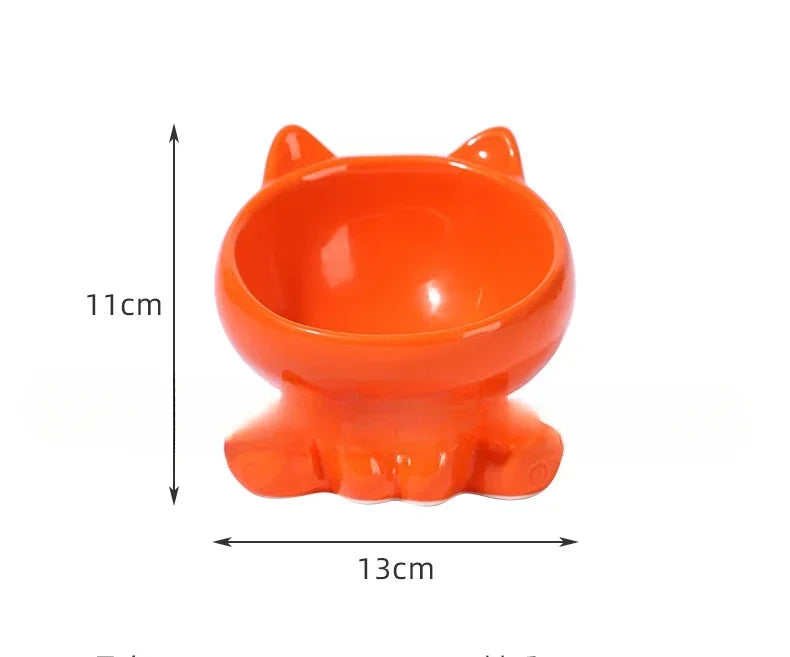 Ceramic Cat Bowl |Elevated Design for Better Posture