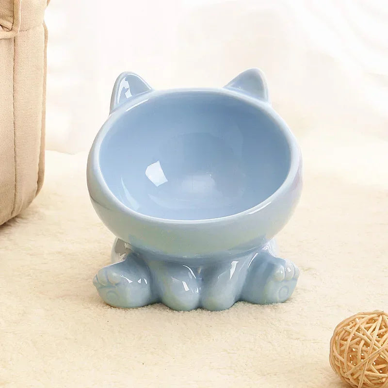 Ceramic Cat Bowl |Elevated Design for Better Posture