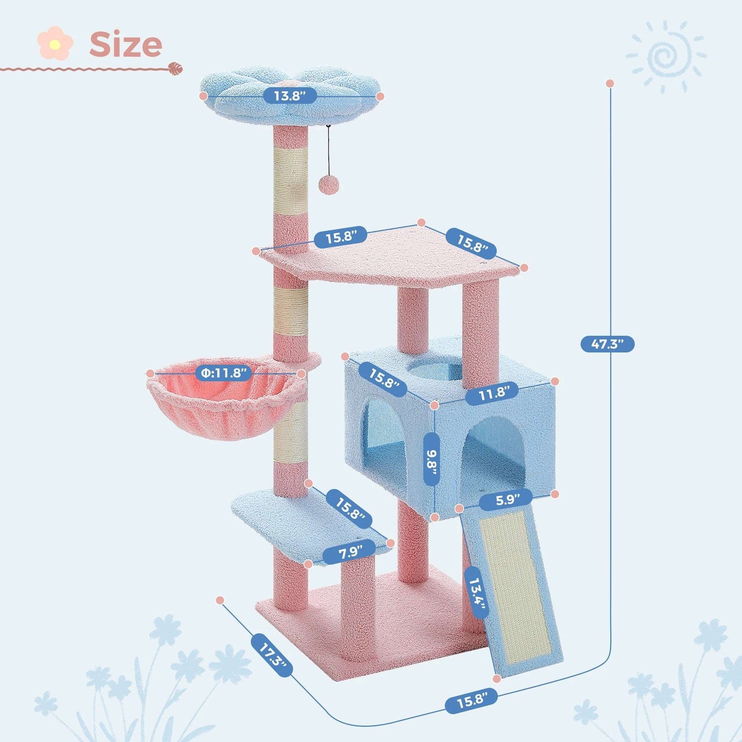 Flower Cat Tree Multi-Level Tower