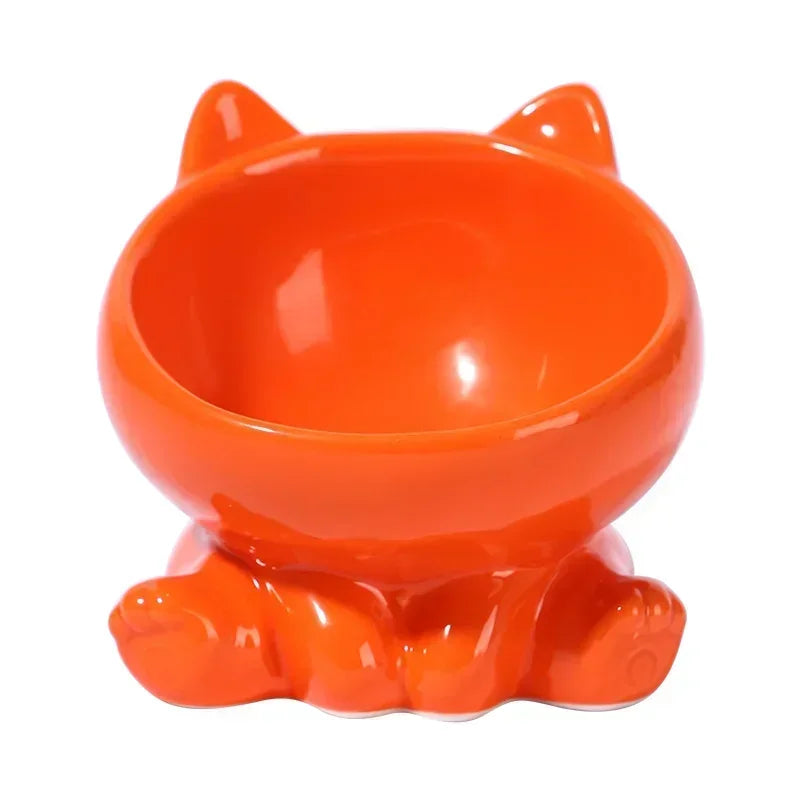 Ceramic Cat Bowl |Elevated Design for Better Posture