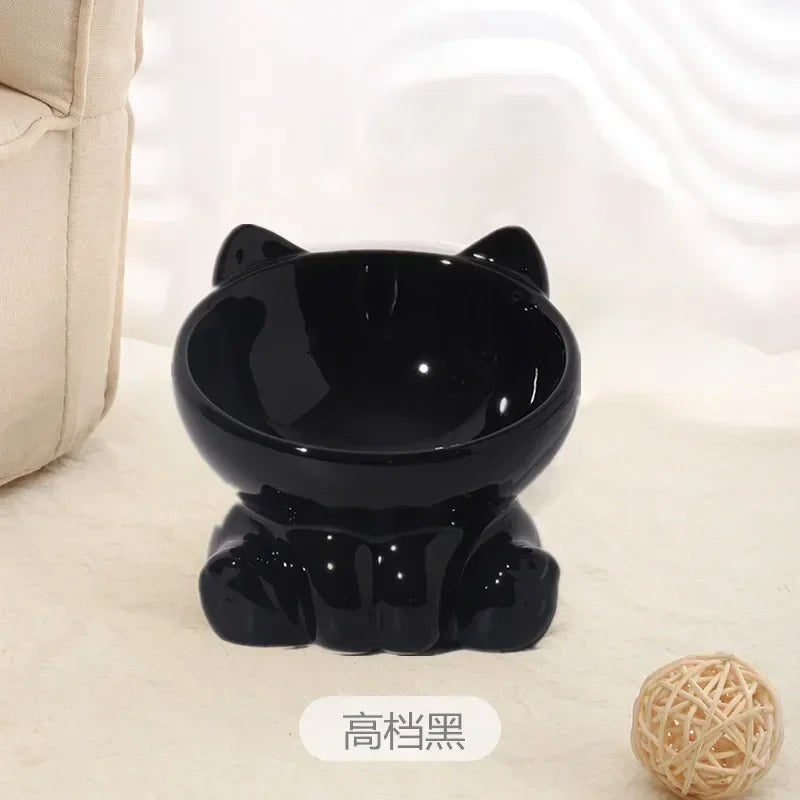 Ceramic Cat Bowl |Elevated Design for Better Posture