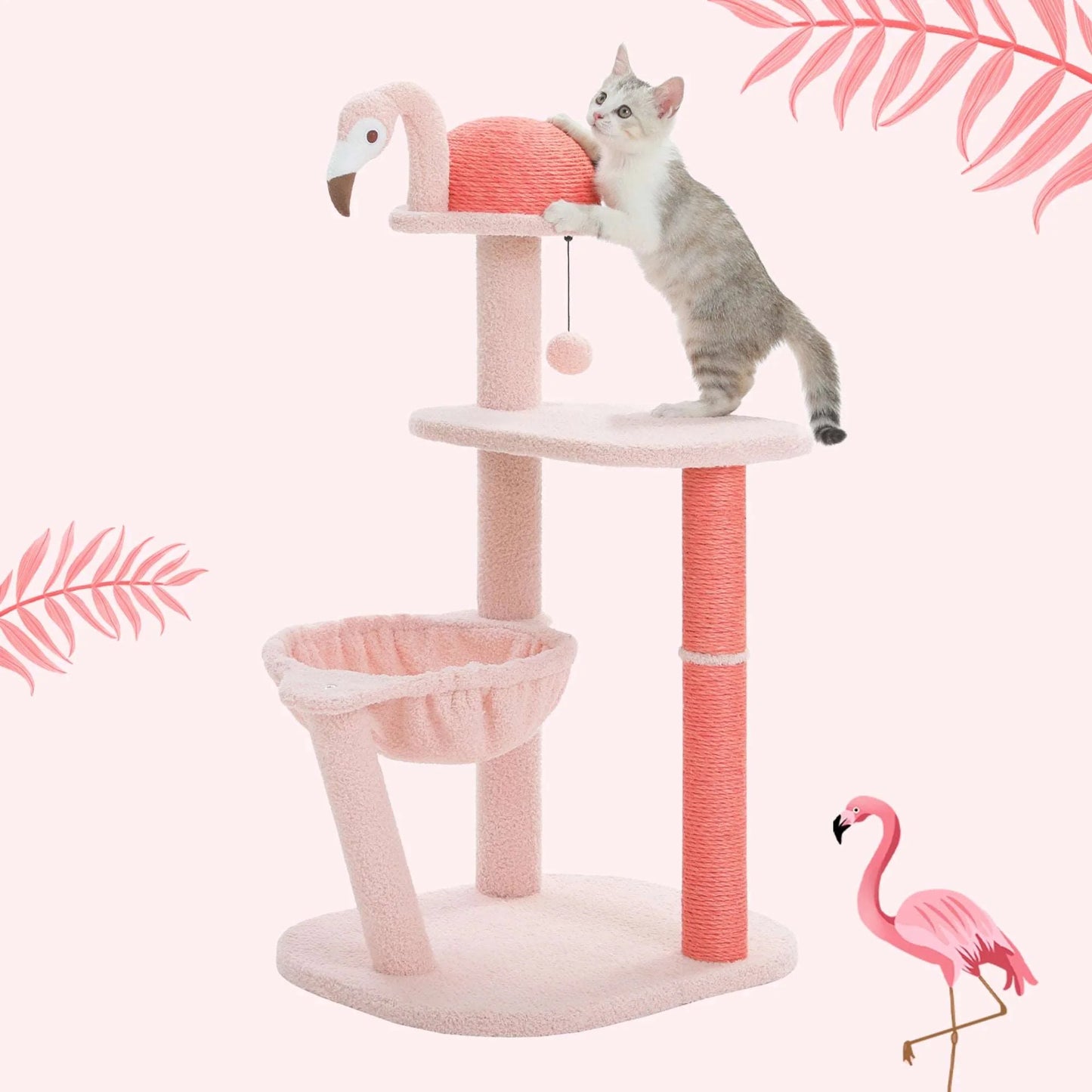 Pink Flamingo Cat Tower | Stylish &amp; Functional Cat Tree