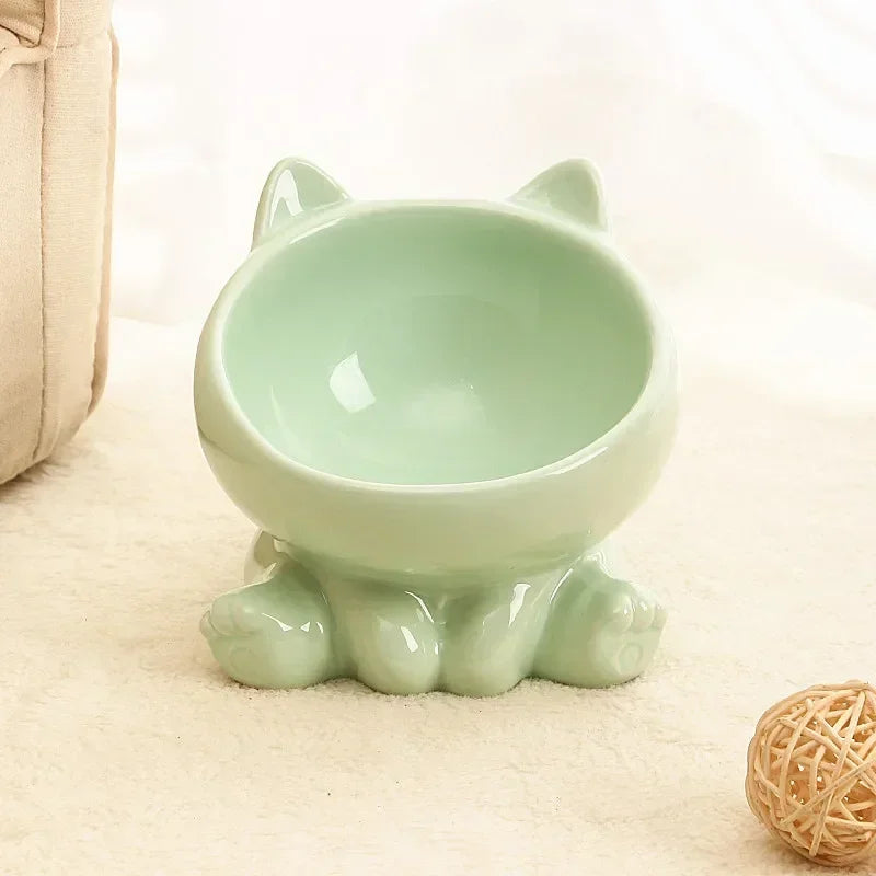 Ceramic Cat Bowl |Elevated Design for Better Posture