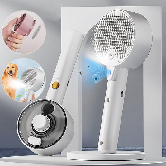Pet Hair Remover Brush with Spray & UV | Grooming Made Easy